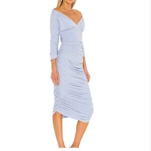 Norma Kamali Light Blue Midi Dress